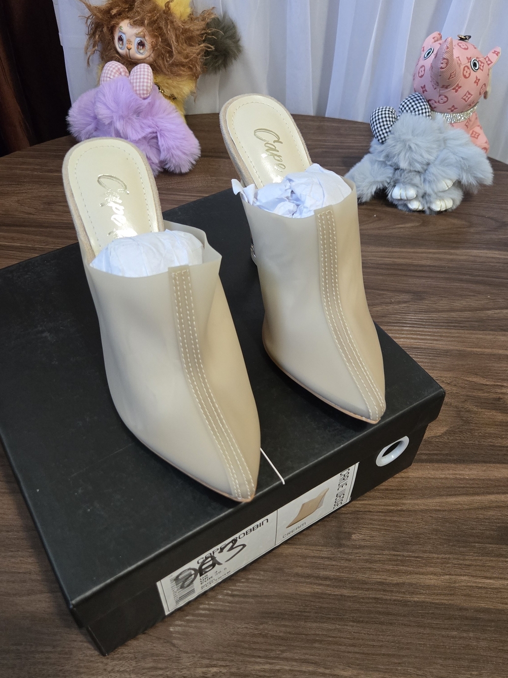 Cape Robbin Beige Pointed-Toe Mule